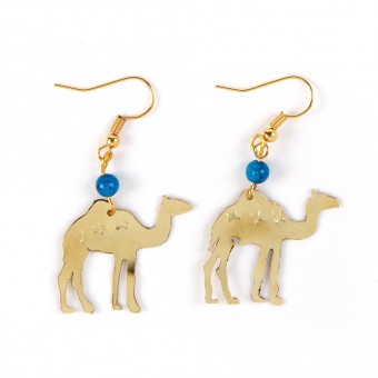 Bedouin Brass Earrings - Camel