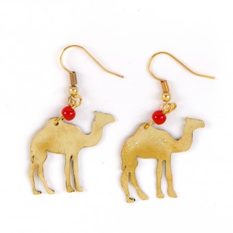 Bedouin Brass Earrings - Camel