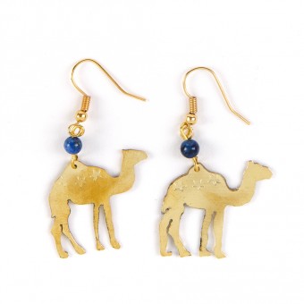 Bedouin Brass Earrings - Camel