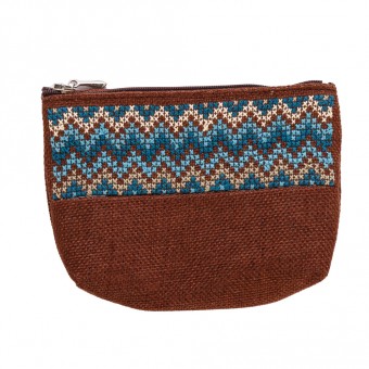 Coin Purse with Zigzag Embroidery