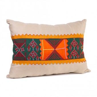 Embroidered Cushion Cover with Tashreem Patchwork