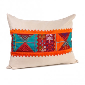 Embroidered Cushion Cover with Tashreem Patchwork