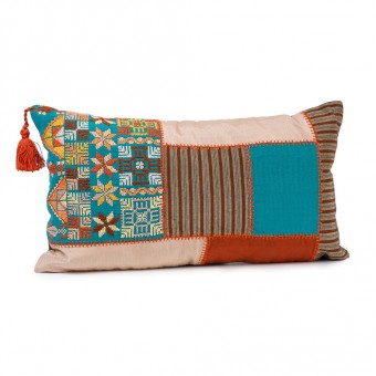 Embroidered Cushion Cover - Patchwork