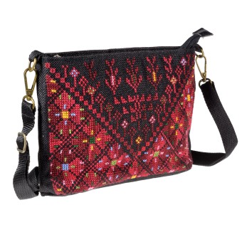 Sacoche Bag with Cross-stitch Embroidery 