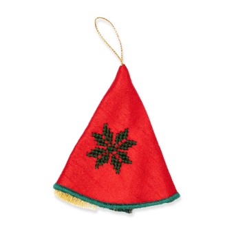 Silk Christmas Ornament with Embroidery