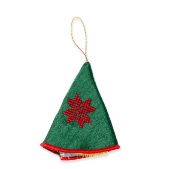 Silk Christmas Ornament with Embroidery