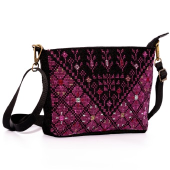 Sacoche Bag with Cross-stitch Embroidery 