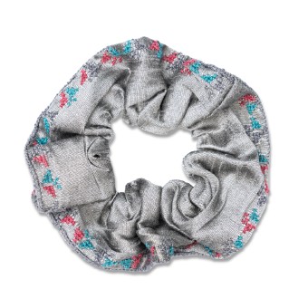 Silk Scrunchy with Embroidery