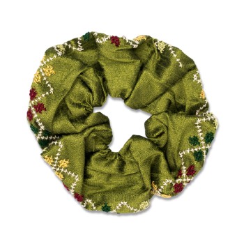 Silk Scrunchy with Embroidery