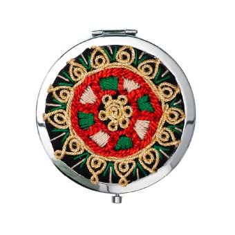 Compact Mirror with Tahriri Embroidery