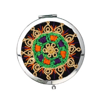 Compact Mirror with Tahriri Embroidery