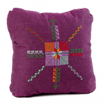 Embroidered Cushion - Linen