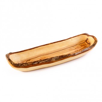 Olive-wood Dish on Natural Bark (L)