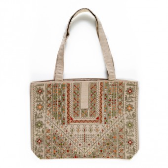 Embroidered Linen Tote