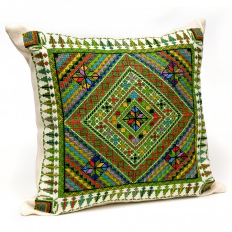 Embroidered Cushion Cover - Mosaic