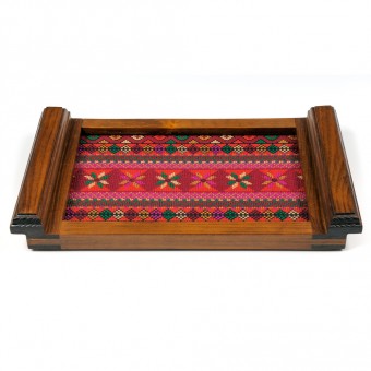 Embroidered Wooden Tray (S)