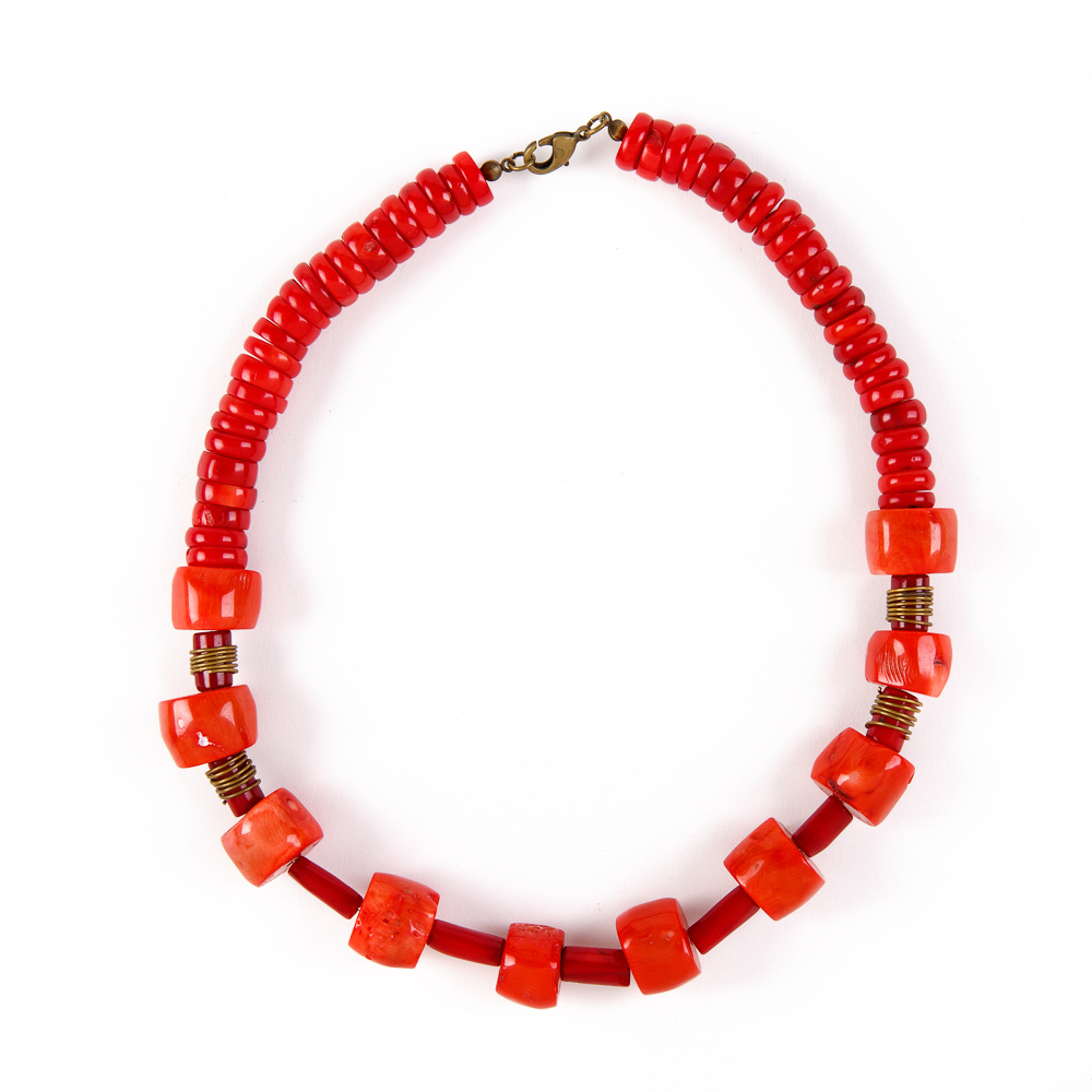 Bedouin Necklace - Coral Suset