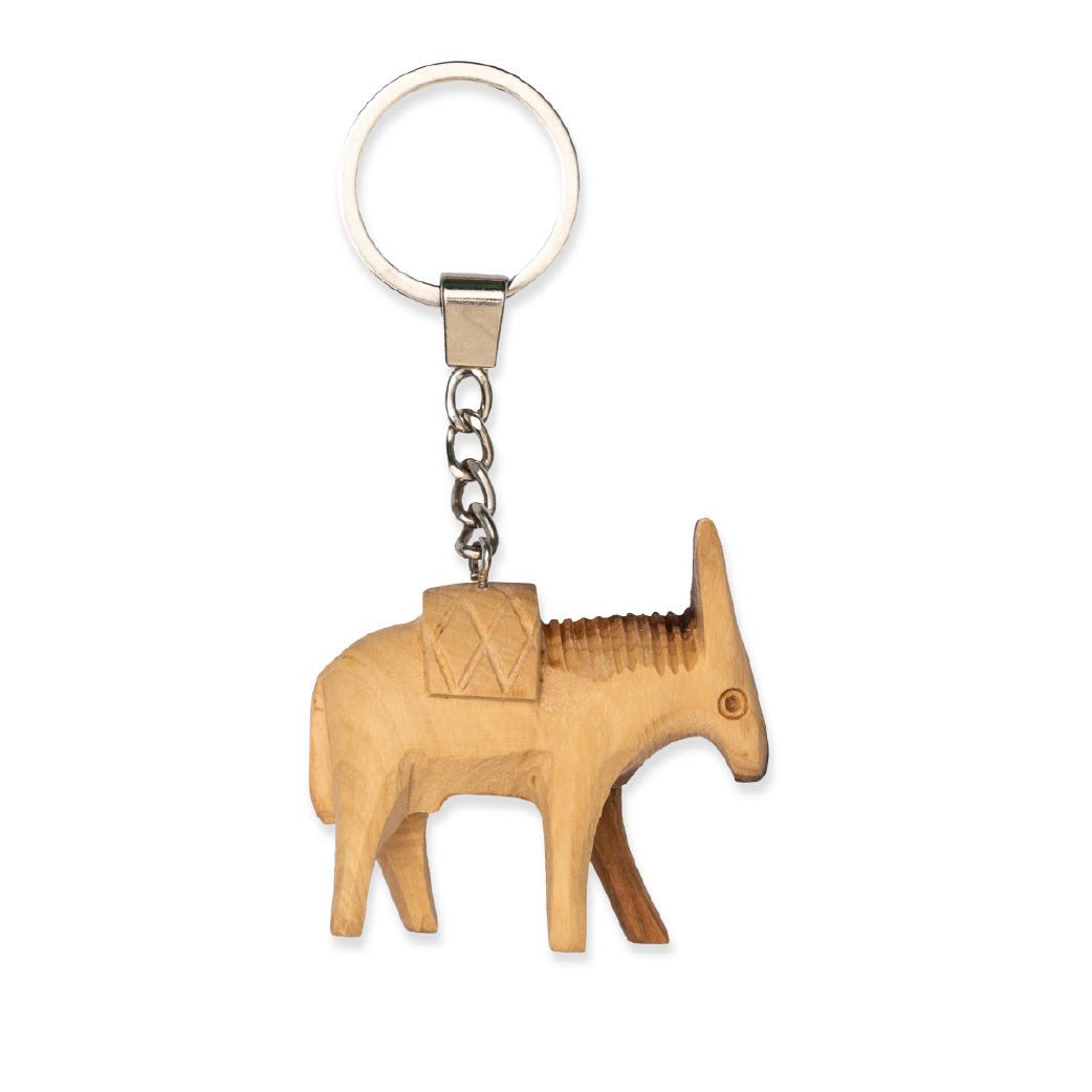 Olive-wood Keychain - Donkey