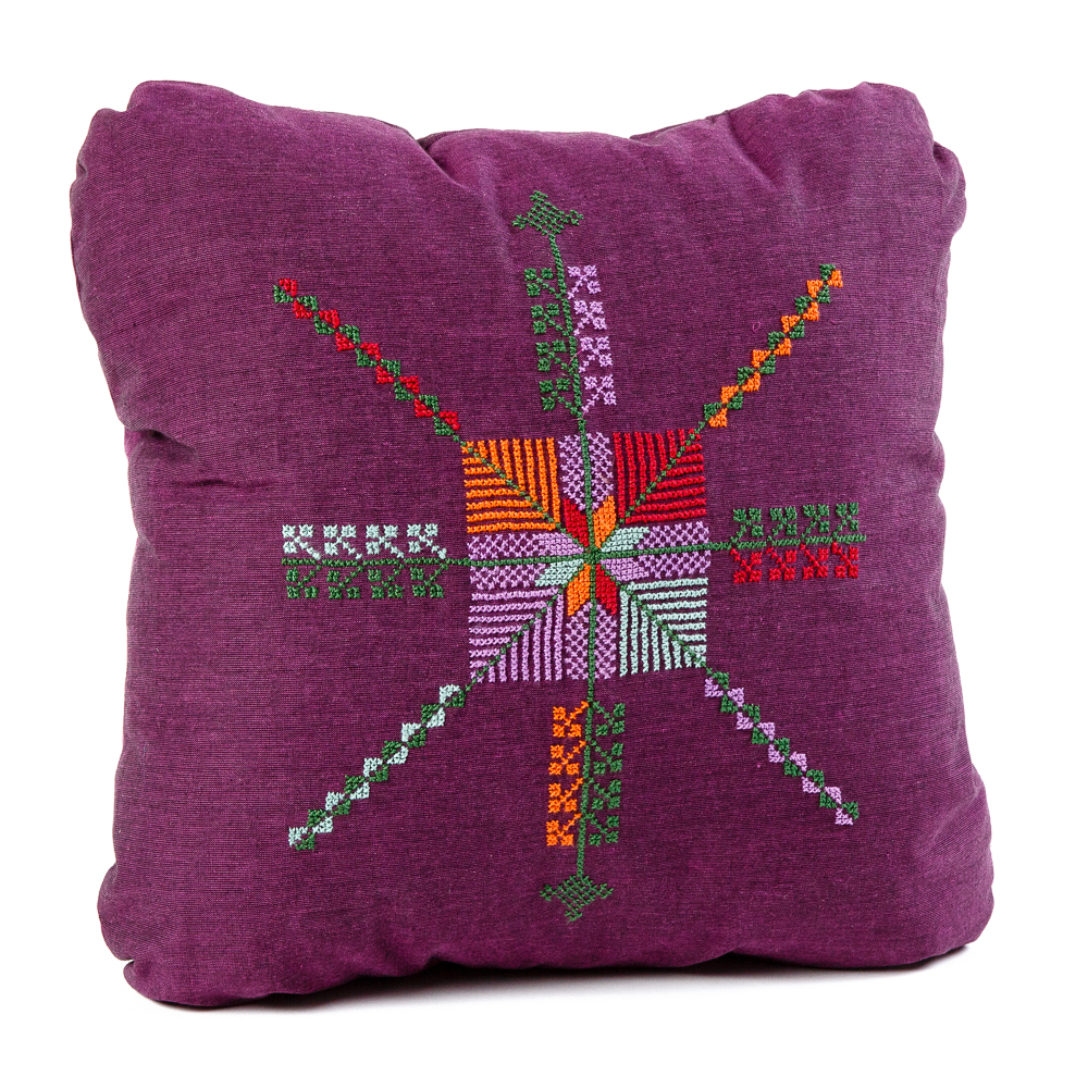 Embroidered Cushion - Linen