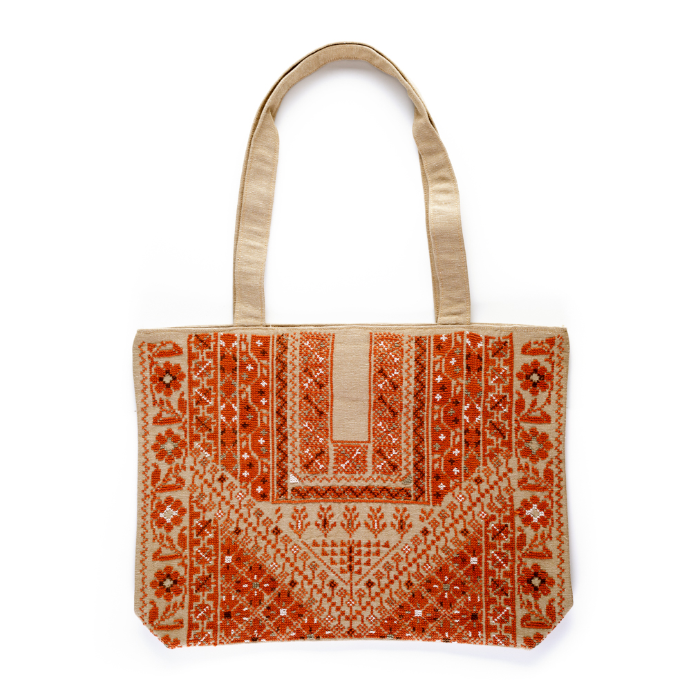 Embroidered Linen Tote 
